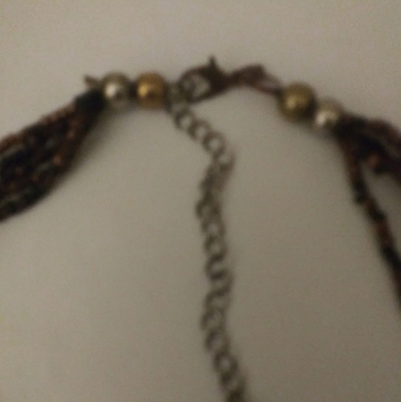 J378 Lovely Brown Beaded Multi-Strand Necklace - Picture 3 of 5